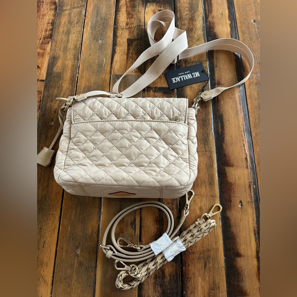 MZ Wallace Quilted Cream Crossbody Shoulder Bag. NWT. - Picture 10 of 11